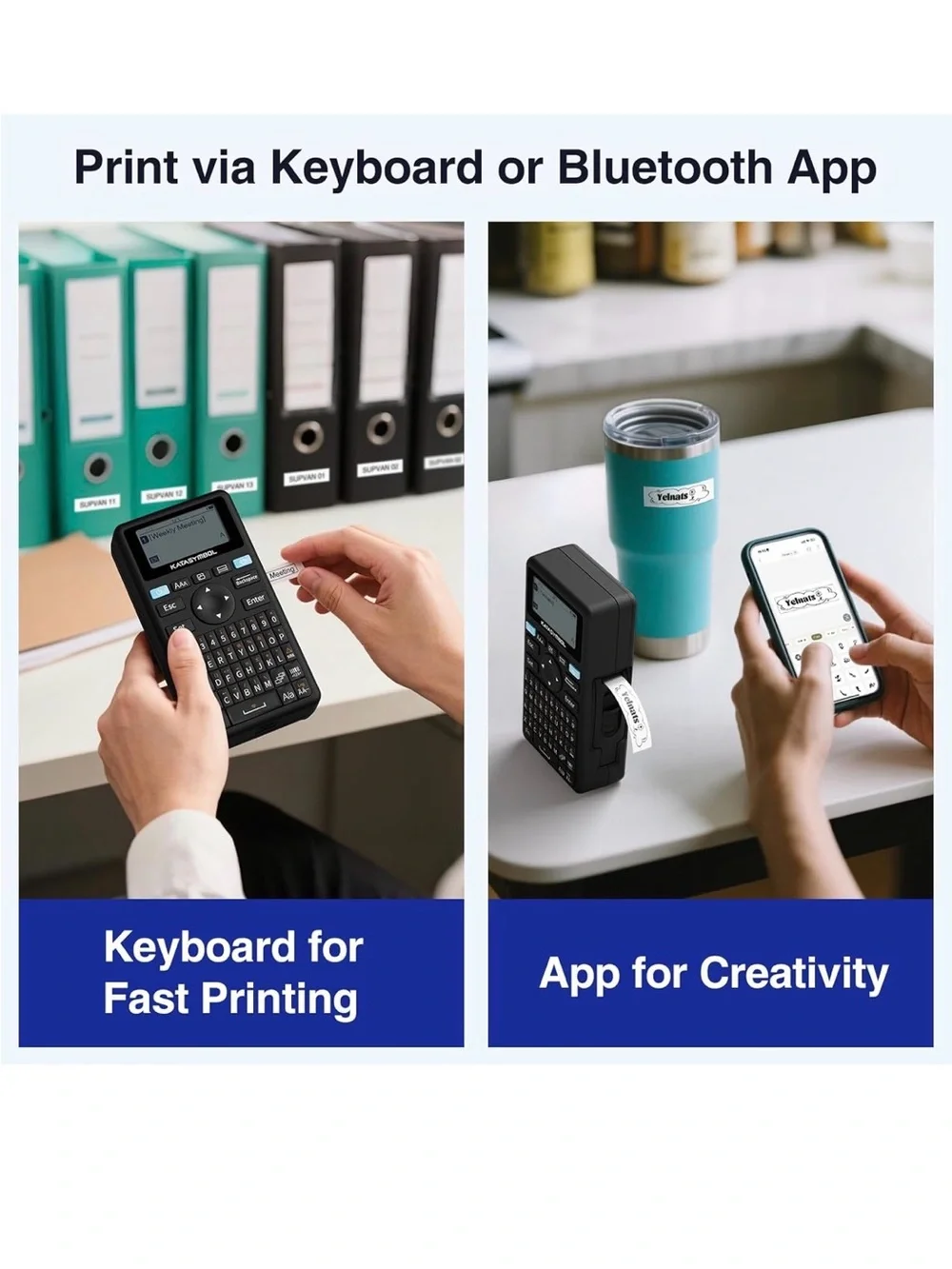 New Open Box SUPVAN E11 Bluetooth Label Maker Machine, Support Keyboard & App